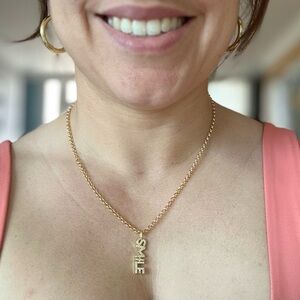 Gold 'Smile' Pendant Necklace